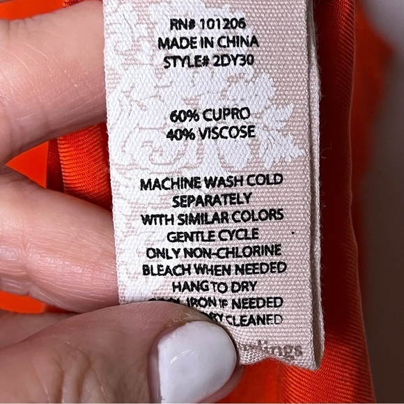 Soft Surroundings | Orange Cascade Sleeveless Shirt Dress, Large - Picture 8 of 8